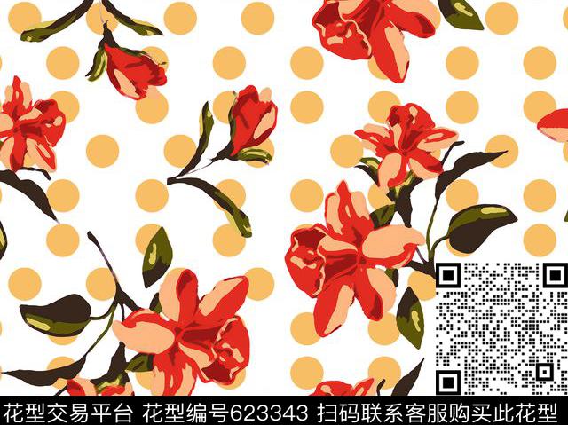 花朵传统印花华亿平台下载（图片编号: 623343） - 瓦栏（Walan）