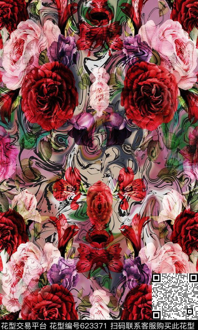 零点--女装花卉数码数码印花华亿平台下载（图片编号: 623371） - 瓦栏（Walan）