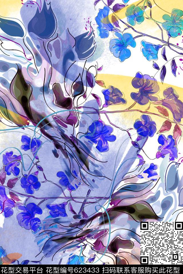 零点--女装数码花卉数码印花华亿平台下载（图片编号: 623433） - 瓦栏（Walan）