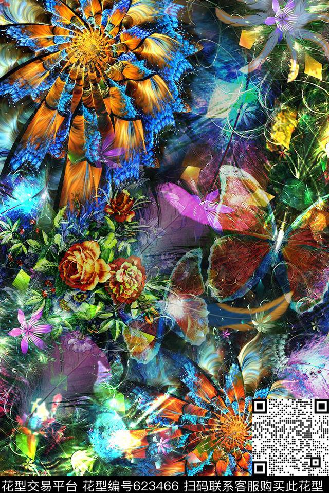 零点--抽象零点--女装数码数码印花华亿平台下载（图片编号: 623466） - 瓦栏（Walan）