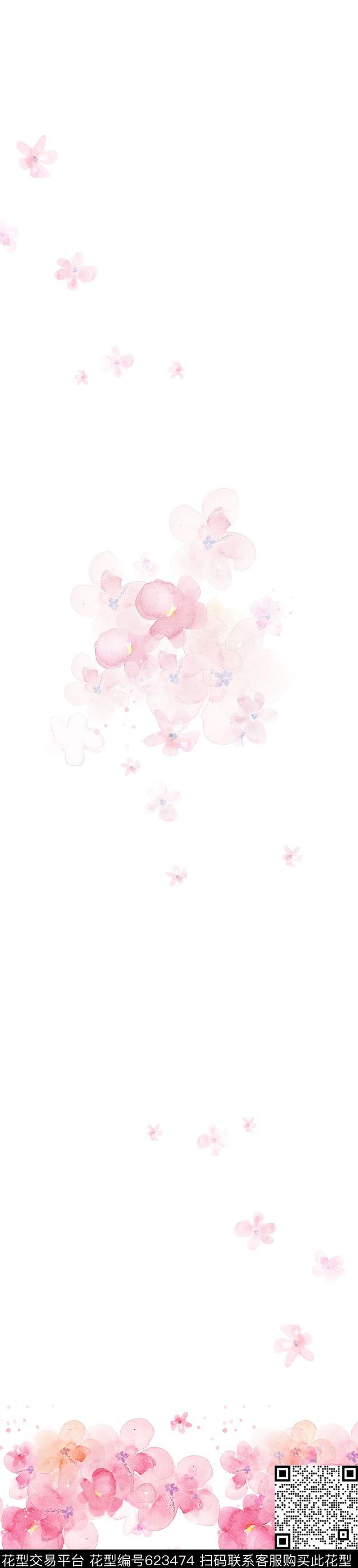 数码花卉手绘数码印花华亿平台下载（图片编号: 623474） - 瓦栏（Walan）