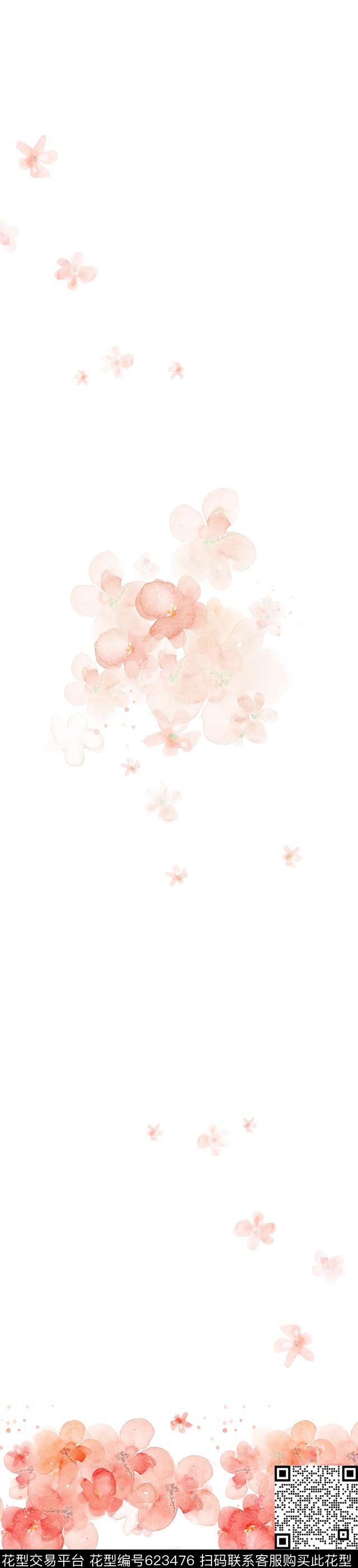 数码花卉手绘数码印花华亿平台下载（图片编号: 623476） - 瓦栏（Walan）