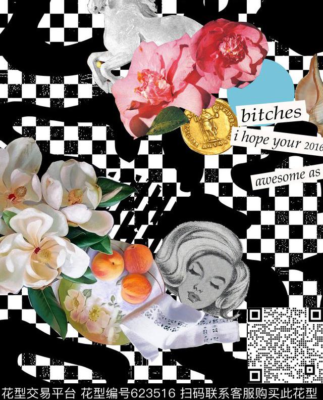 几何拼接趣味数码印花华亿平台下载（图片编号: 623516） - 瓦栏（Walan）