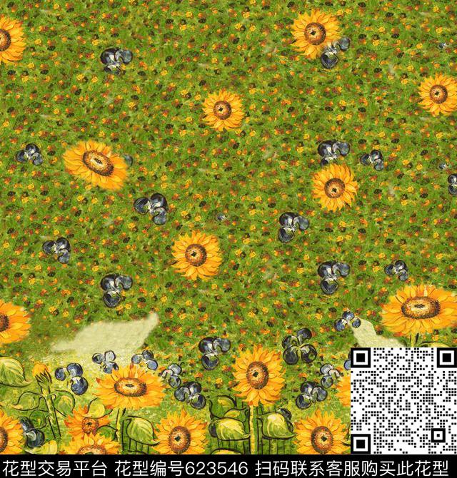 风景油画植物数码印花华亿平台下载（图片编号: 623546） - 瓦栏（Walan）