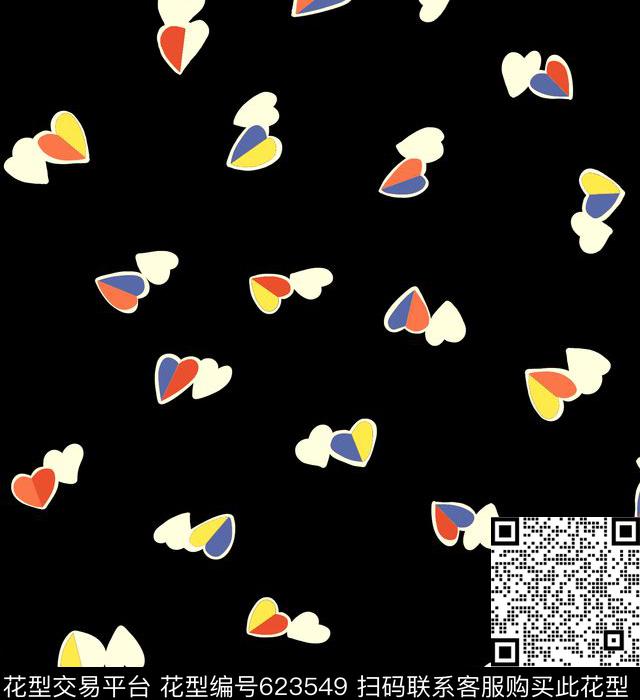 可爱爱心趣味传统印花华亿平台下载（图片编号: 623549） - 瓦栏（Walan）