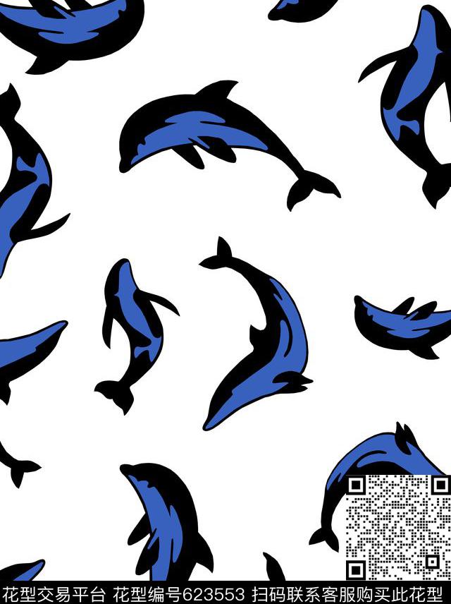 鱼动物海豚传统印花华亿平台下载（图片编号: 623553） - 瓦栏（Walan）