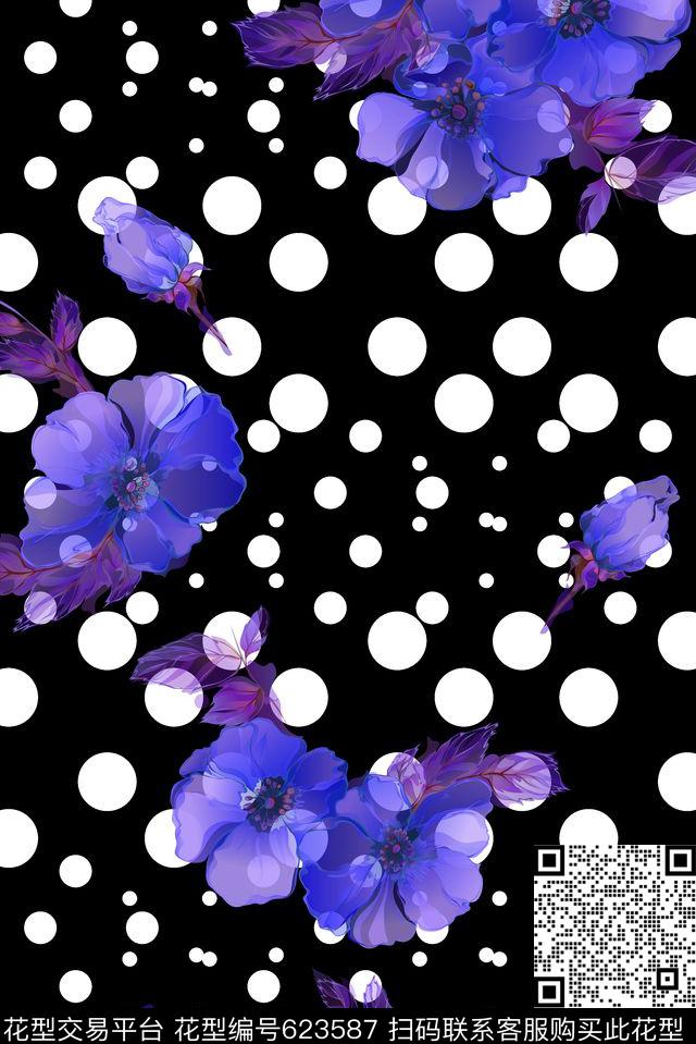 大花卉水彩花卉红掌花卉数码印花华亿平台下载（图片编号: 623587） - 瓦栏（Walan）