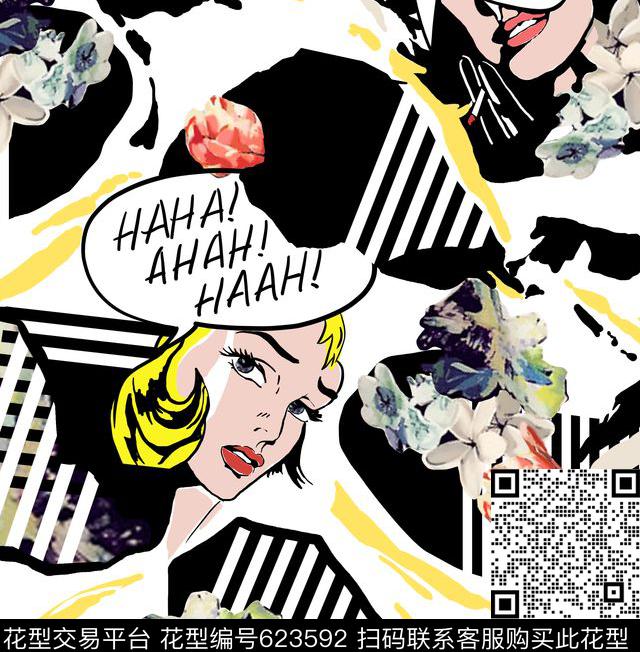 爆款波普时尚数码印花华亿平台下载（图片编号: 623592） - 瓦栏（Walan）