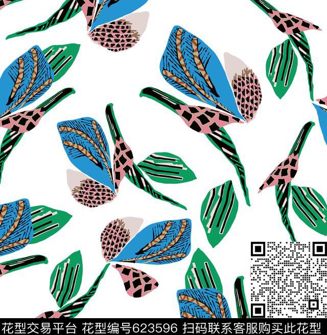 韩国爆款花卉手绘传统印花华亿平台下载（图片编号: 623596） - 瓦栏（Walan）