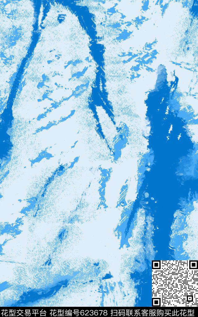 手绘水墨抽象肌理韩国风格裙装华亿平台女装衬衫华亿平台传统印花华亿平台下载（图片编号: 623678） - 瓦栏（Walan）