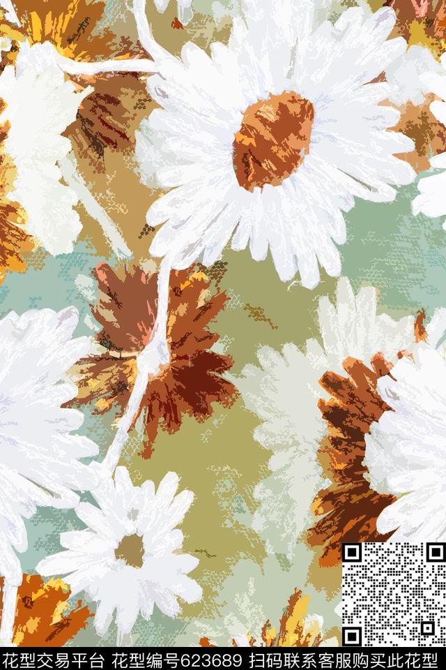 花朵花卉贴布数码印花华亿平台下载（图片编号: 623689） - 瓦栏（Walan）