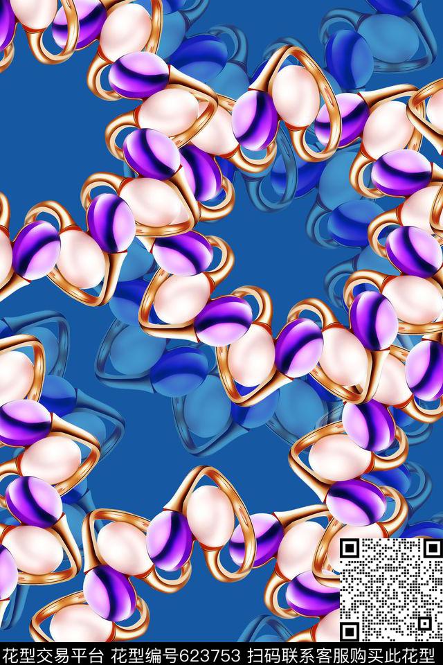 抽象珠宝珠宝数码印花华亿平台下载（图片编号: 623753） - 瓦栏（Walan）