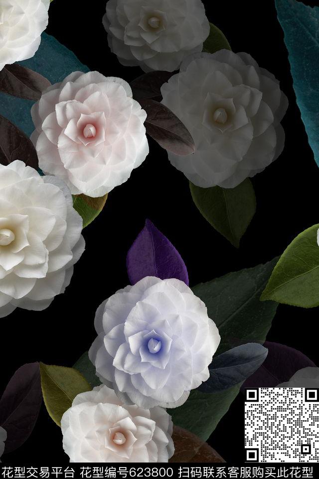 兰花花朵花卉数码印花华亿平台下载（图片编号: 623800） - 瓦栏（Walan）