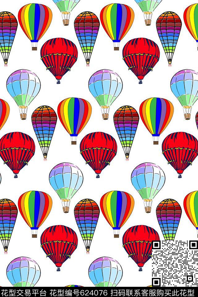 卡通热气球童装传统印花华亿平台下载（图片编号: 624076） - 瓦栏（Walan）