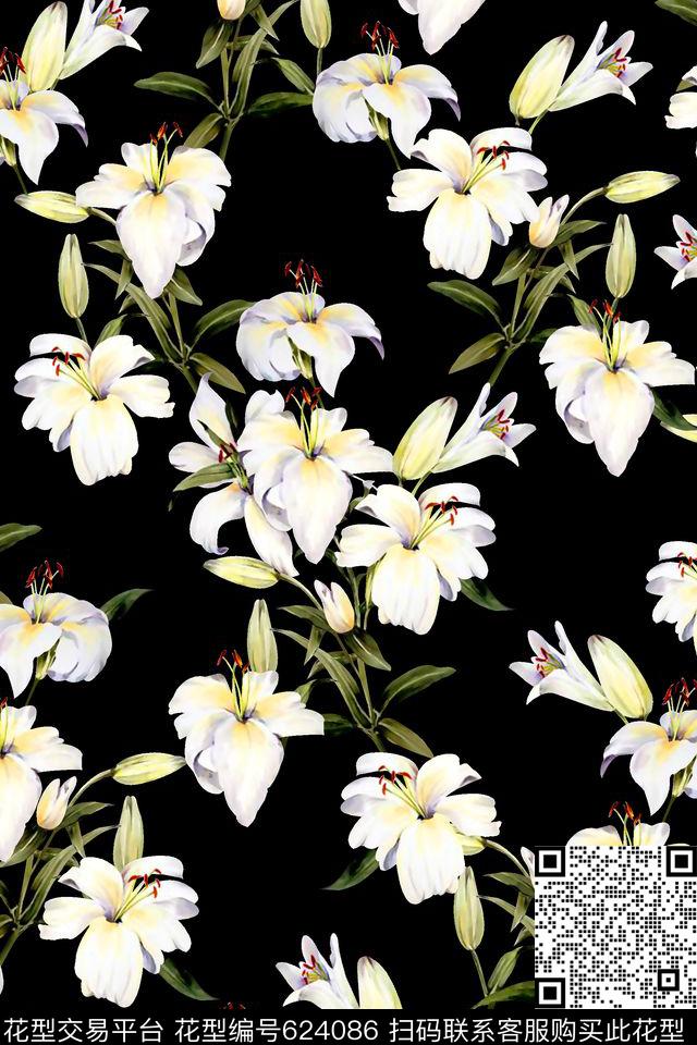 抽象手绘满版最新高清数码时尚潮流大牌复古欧美风花卉小碎花数码印花华亿平台下载（图片编号: 624086） - 瓦栏（Walan）