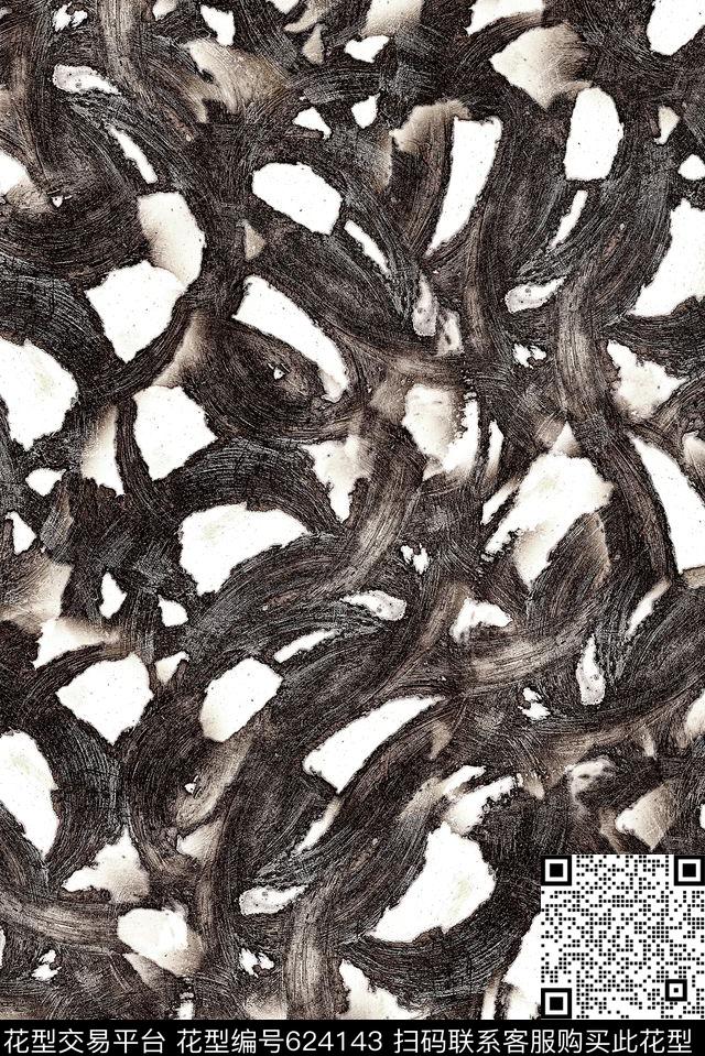 女装抽象纹理数码印花华亿平台下载（图片编号: 624143） - 瓦栏（Walan）