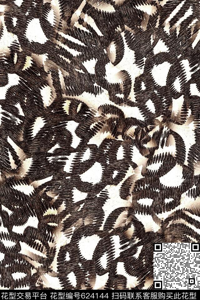 复古女装抽象数码印花华亿平台下载（图片编号: 624144） - 瓦栏（Walan）