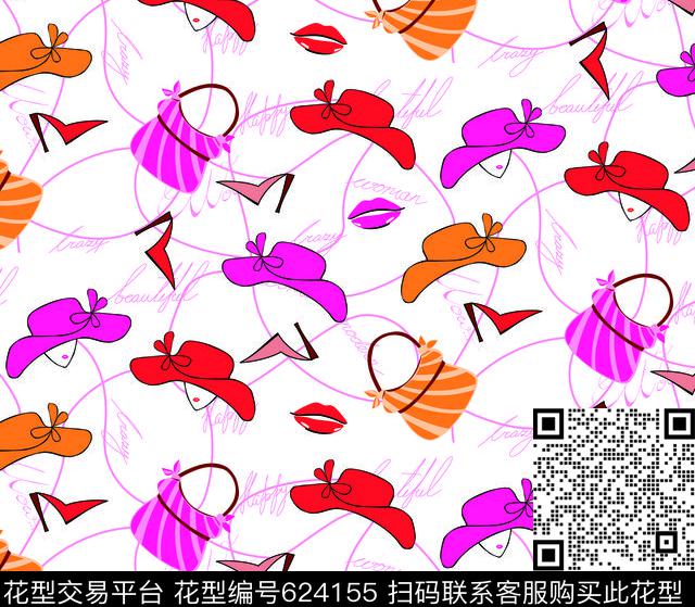 帽子女人嘴唇传统印花华亿平台下载（图片编号: 624155） - 瓦栏（Walan）