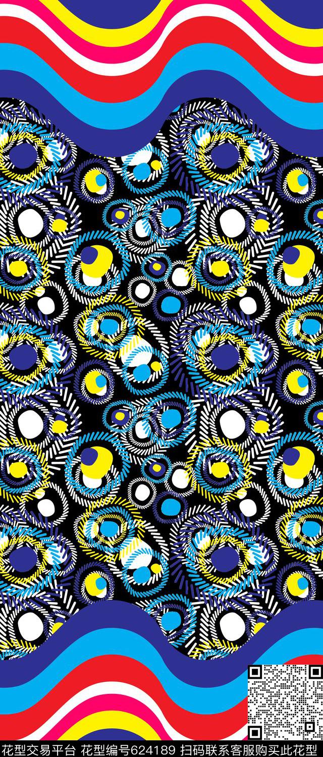 条纹圆圈几何传统印花华亿平台下载（图片编号: 624189） - 瓦栏（Walan）