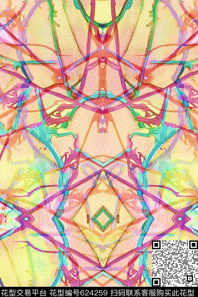 零点--泳装抽象女装数码印花华亿平台下载（图片编号: 624259） - 瓦栏（Walan）