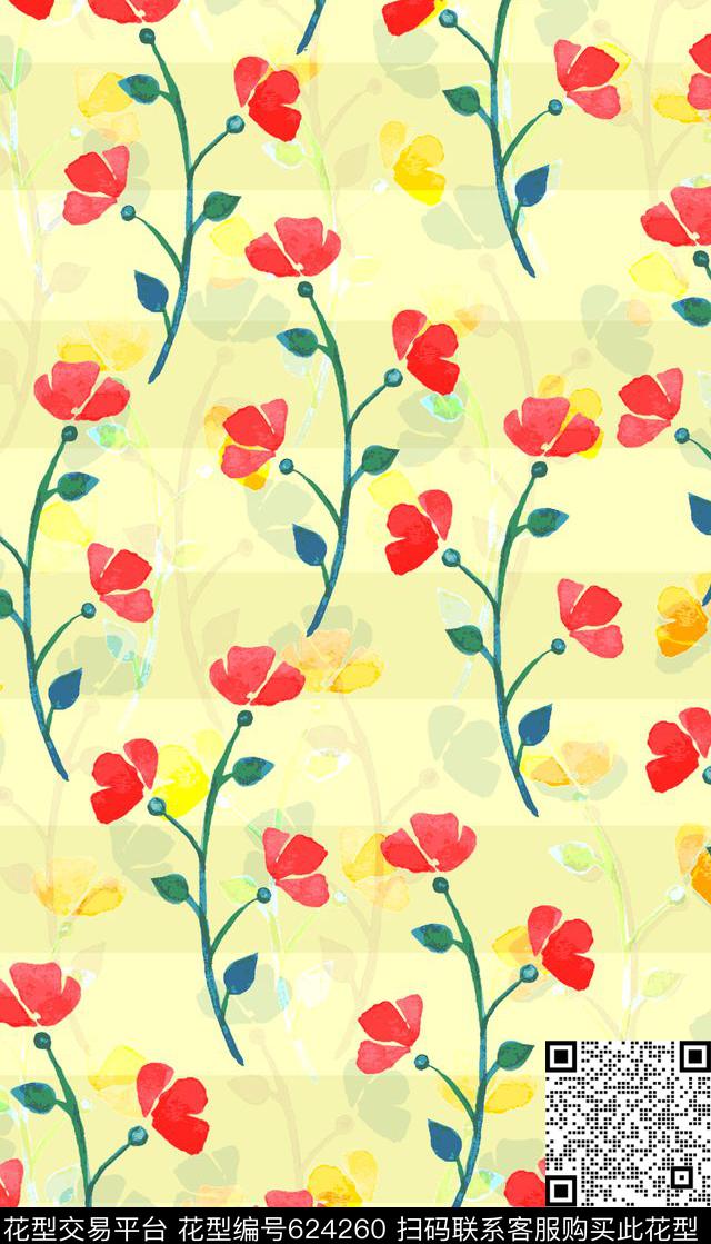 清爽花卉女装小碎花数码印花华亿平台下载（图片编号: 624260） - 瓦栏（Walan）