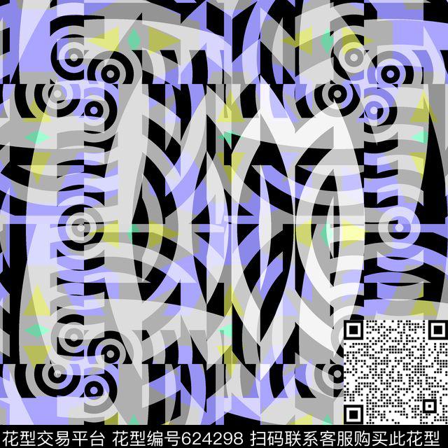 几何条纹女装数码印花华亿平台下载（图片编号: 624298） - 瓦栏（Walan）