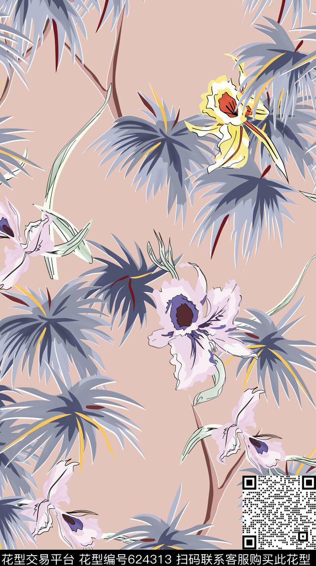 华伦天奴VALENTINO手绘蝴蝶花高端女装花优雅高贵传统印花华亿平台下载（图片编号: 624313） - 瓦栏（Walan）