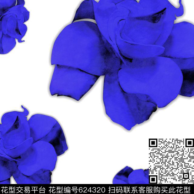 牡丹玫瑰大花数码印花华亿平台下载（图片编号: 624320） - 瓦栏（Walan）