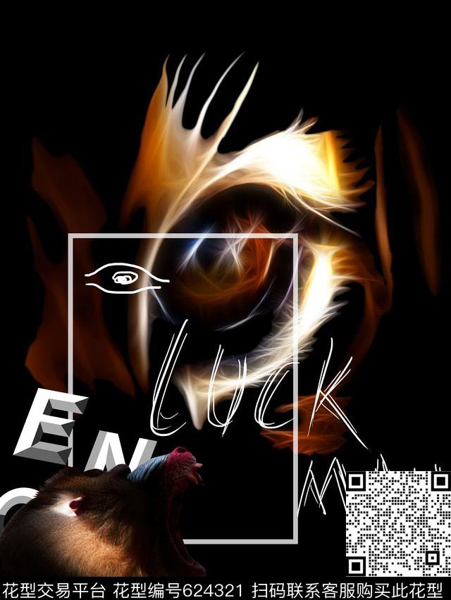 原创潮牌LUCKYMAN虎眼数码印花华亿平台下载（图片编号: 624321） - 瓦栏（Walan）