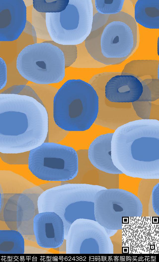 圆圈与波点几何手绘涂鸦图案数码印花华亿平台下载（图片编号: 624382） - 瓦栏（Walan）