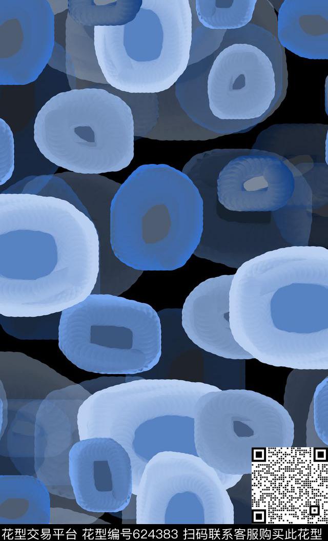 圆圈与波点几何手绘涂鸦图案数码印花华亿平台下载（图片编号: 624383） - 瓦栏（Walan）