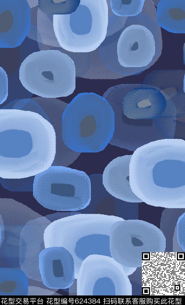 圆圈与波点几何手绘涂鸦图案数码印花华亿平台下载（图片编号: 624384） - 瓦栏（Walan）