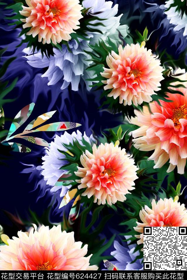 花朵花卉数码印花华亿平台下载（图片编号: 624427） - 瓦栏（Walan）