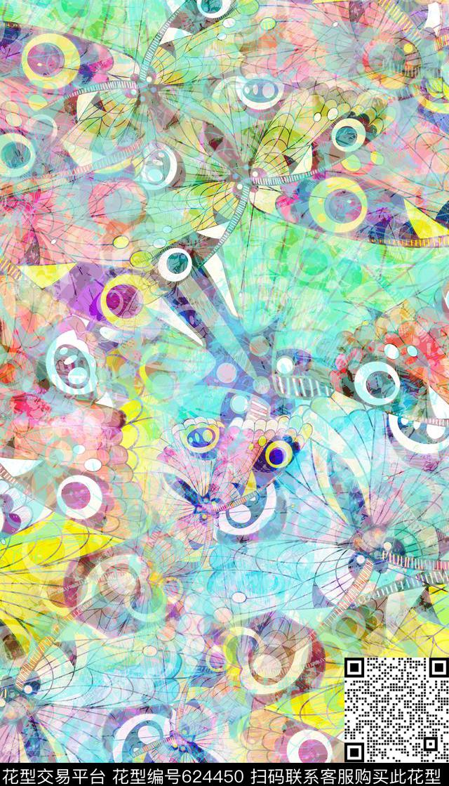 抽象女装炫彩数码印花华亿平台下载（图片编号: 624450） - 瓦栏（Walan）
