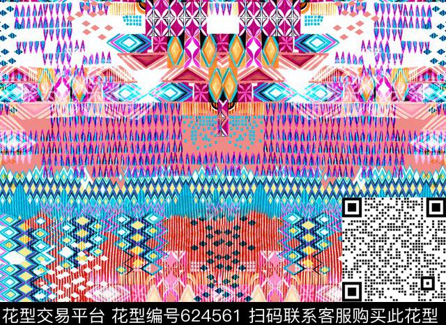 欧美不规则几何色块数码印花华亿平台下载（图片编号: 624561） - 瓦栏（Walan）