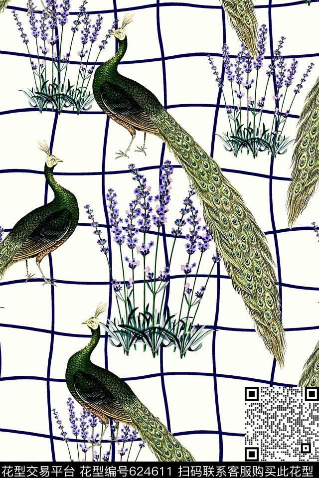 时尚潮流大牌复古欧美风女装裙最新高清数码清爽花卉抽象手绘满版花卉数码印花华亿平台下载（图片编号: 624611） - 瓦栏（Walan）