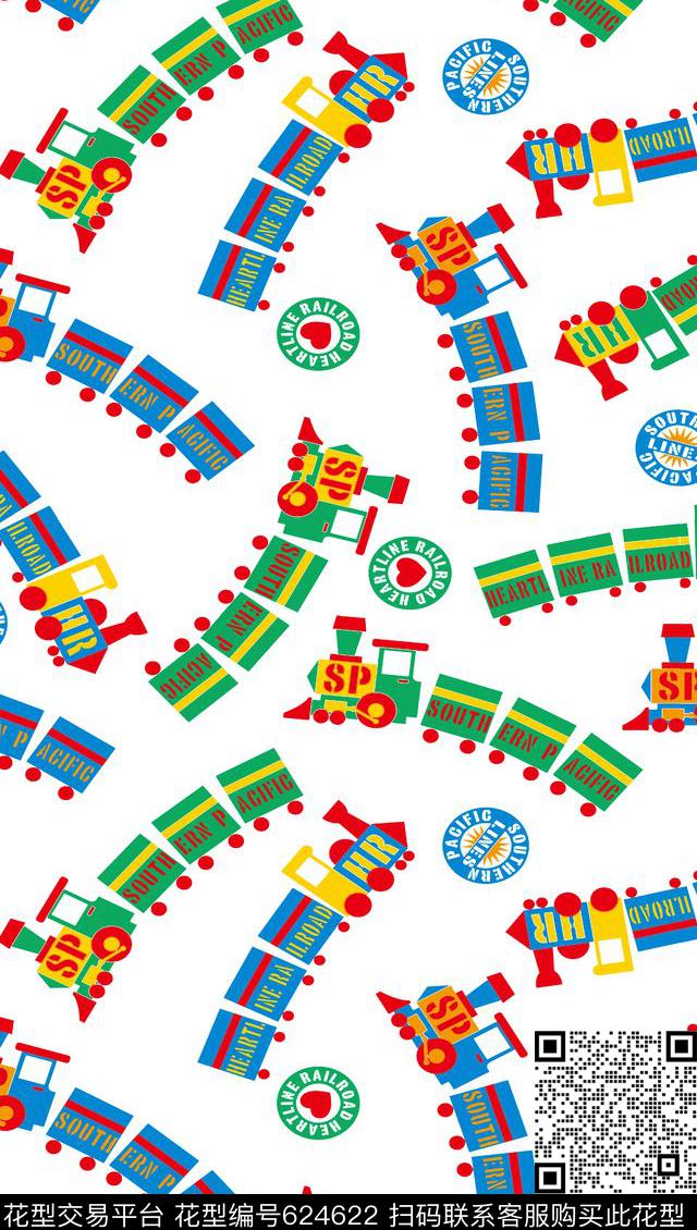 童装卡通火车传统印花华亿平台下载（图片编号: 624622） - 瓦栏（Walan）