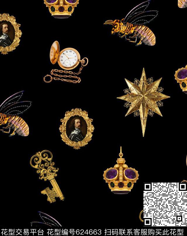 GUCCI欧美宫廷数码印花华亿平台下载（图片编号: 624663） - 瓦栏（Walan）