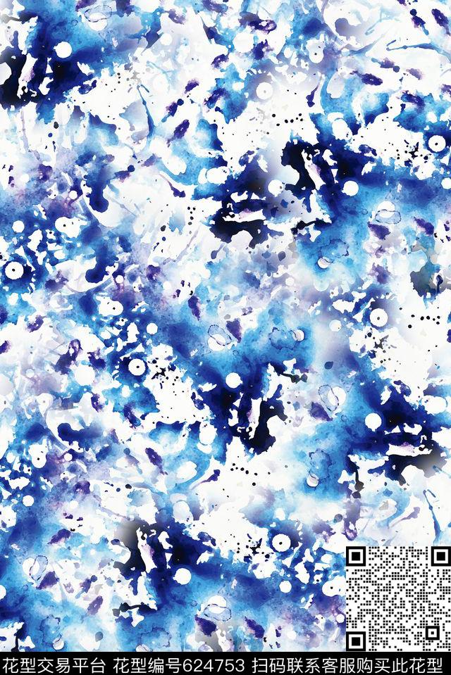 女装抽象纹理数码印花华亿平台下载（图片编号: 624753） - 瓦栏（Walan）