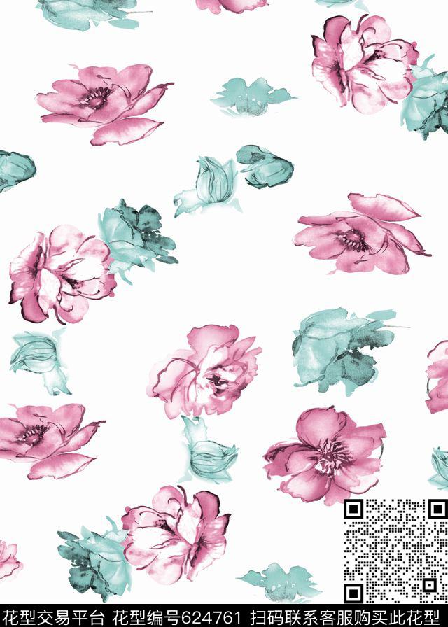 花卉花朵数码印花华亿平台下载（图片编号: 624761） - 瓦栏（Walan）