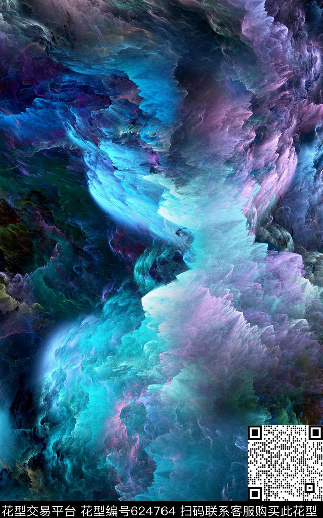 纹理炫彩云彩数码印花华亿平台下载（图片编号: 624764） - 瓦栏（Walan）