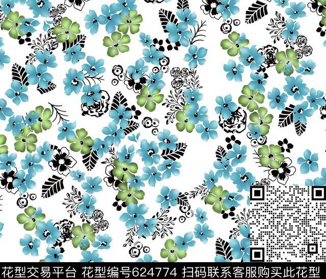 花朵花卉数码印花华亿平台下载（图片编号: 624774） - 瓦栏（Walan）