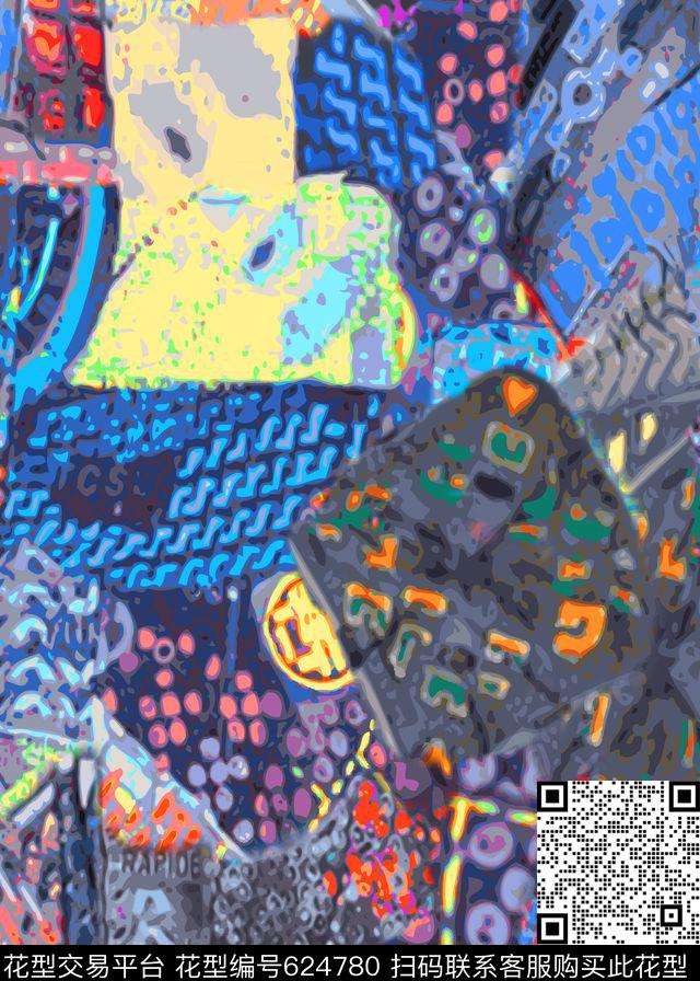 不规则几何方格圆点数码印花华亿平台下载（图片编号: 624780） - 瓦栏（Walan）