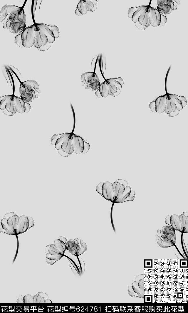 花朵长巾乱花数码印花华亿平台下载（图片编号: 624781） - 瓦栏（Walan）