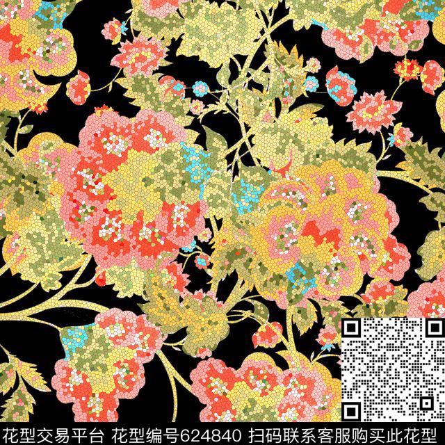 花卉数码印花华亿平台下载（图片编号: 624840） - 瓦栏（Walan）