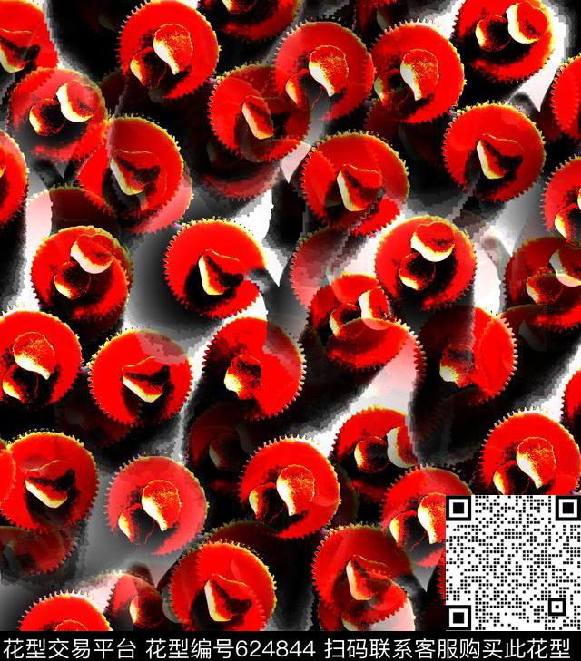 甜品蛋糕波点数码印花华亿平台下载（图片编号: 624844） - 瓦栏（Walan）