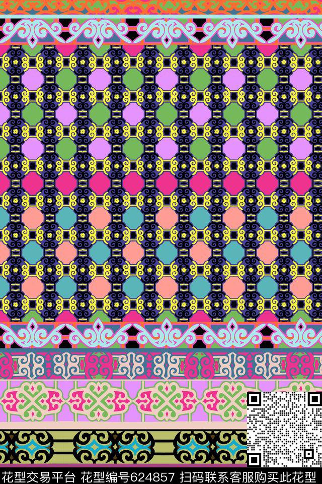 民族风阿尔泰花纹东欧风格传统印花华亿平台下载（图片编号: 624857） - 瓦栏（Walan）