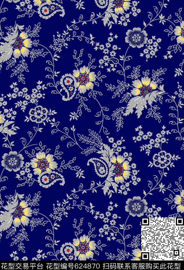 l流行时尚佩斯利火腿花传统印花华亿平台下载（图片编号: 624870） - 瓦栏（Walan）