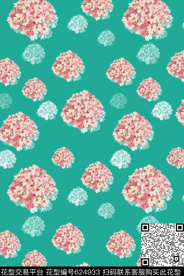 大花Hey—这里有帅气的设计师精心制作的图案花朵数码印花华亿平台下载（图片编号: 624933） - 瓦栏（Walan）