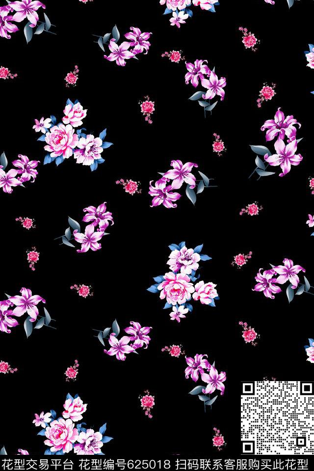 小碎花女装花卉数码印花华亿平台下载（图片编号: 625018） - 瓦栏（Walan）